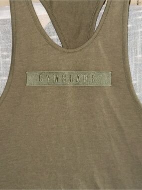 Gymshark Olive Tank with Embroidered Logo